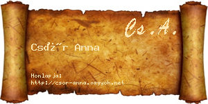 Csór Anna névjegykártya